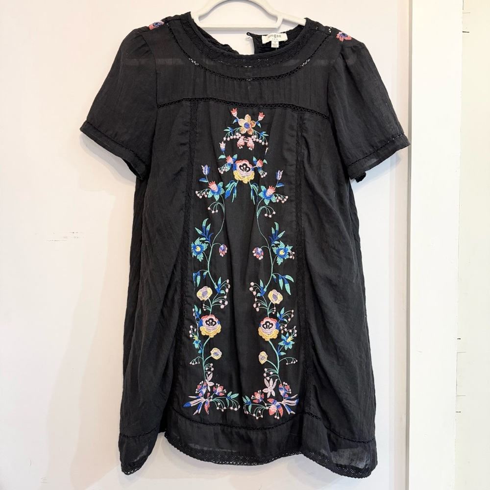 Umgee Black Floral Detail Dress